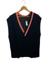 【中古】SHOOP◆23SS/JARRET VEST/ニットベスト(薄手)/--/コットン/BLK【メンズウェア】