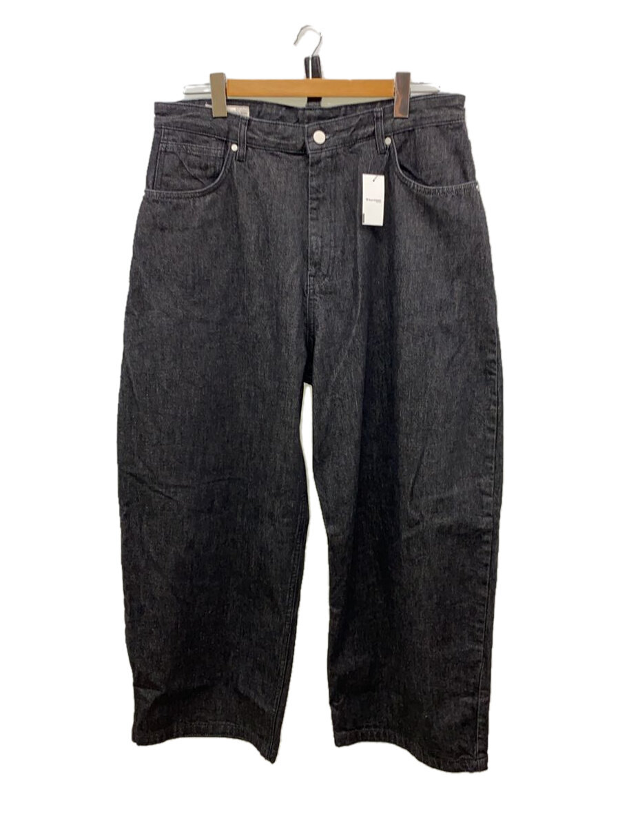 【中古】ZARA◆ワイドテーパードブラックデニム/ボトム/34/コットン/BLK【メンズウェア】