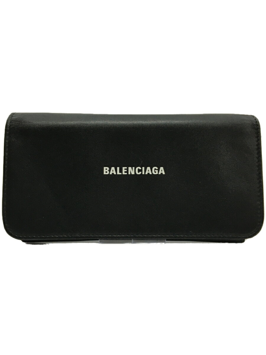 【中古】BALENCIAGA◆バレンシアガ/長財布/レザー/BLK/メンズ【服飾雑貨他】