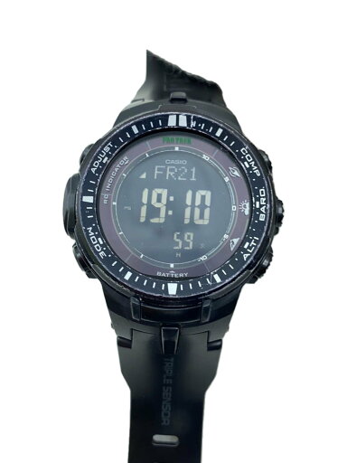 【中古】CASIO◆ソーラー腕時計・PROTREK/デジタル/ラバー/BLK/BLK/SS【服飾雑貨他】 【中古】CASIO◆ソーラー腕時計・PROTREK/デジタル/ラバー/BLK/BLK/SS【服飾雑貨他】