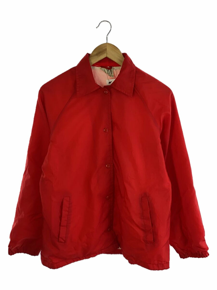 【中古】sears◆80s/ナイロンジャケット/M/ナイロン/RED/無地【メンズウェア】