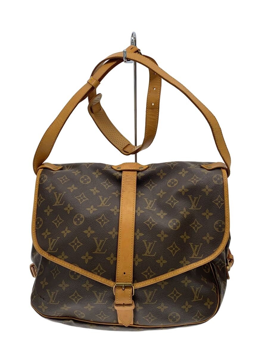 LOUIS VUITTON - 【中古】LOUIS VUITTON◆1)ソミュール35_モノグラム・キャンバス/レザー/BRW/総柄【バッグ】