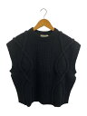 【中古】CLANE◆3D CABLE SLIT KNIT VEST/ニットベスト(厚手)/1/ウール/BLK/11106-1082【レディースウェア】