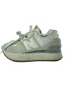 【中古】NEW BALANCE◆WL574/グレー/23cm/GRY/スウェード【シューズ】