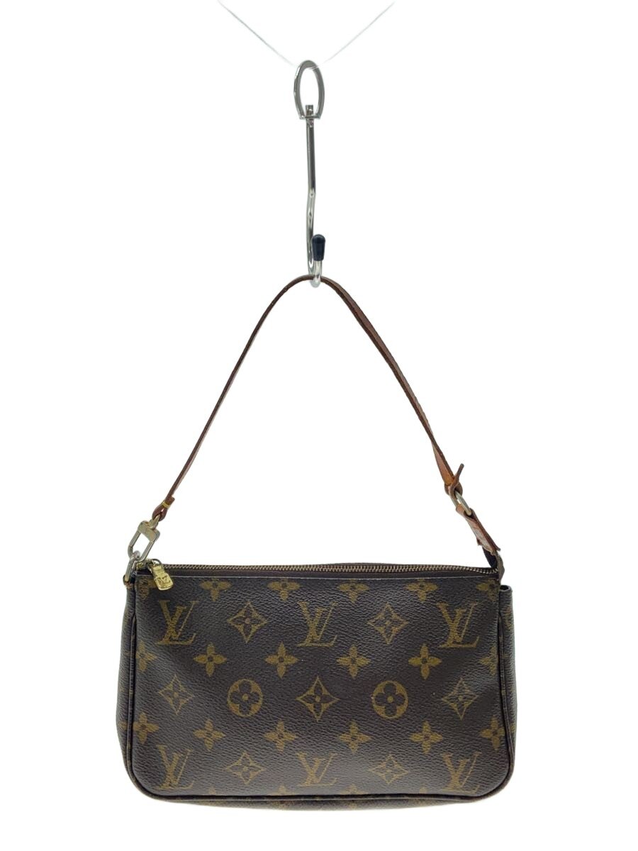 【中古】LOUIS VUITTON◆1)ポシェット・アクセソワール_モノグラム・キャンバス/PVC/BRW【バッグ】