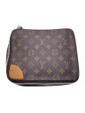【中古】LOUIS VUITTON◆ホライゾン・アクセサリーポーチ_モノグラム・キャンバス_BRW/PVC/BRW【バッグ】