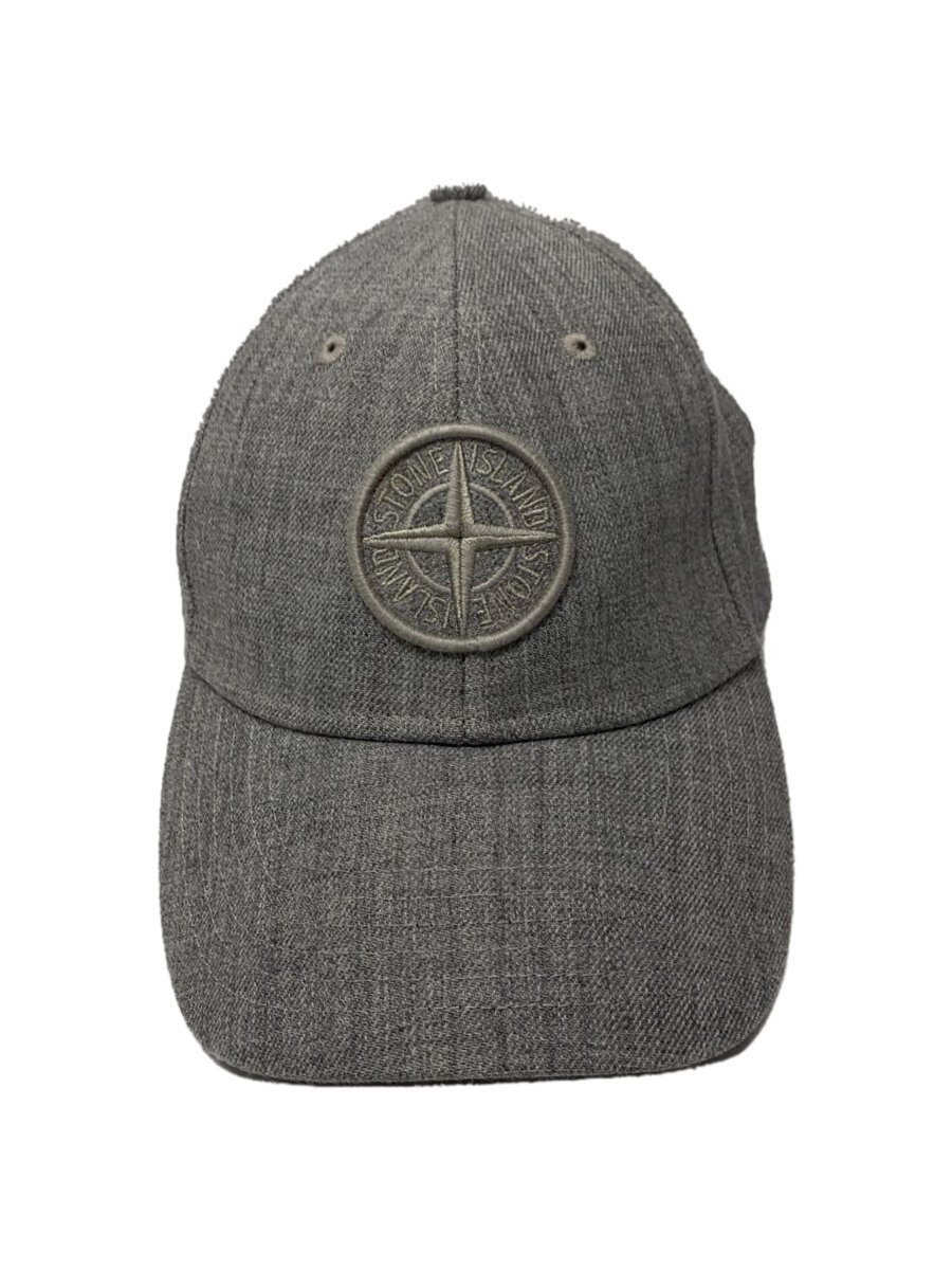 【中古】STONE ISLAND◆キャップ/FREE/アクリル/GRY/無地/メンズ/731599175【服飾雑貨他】