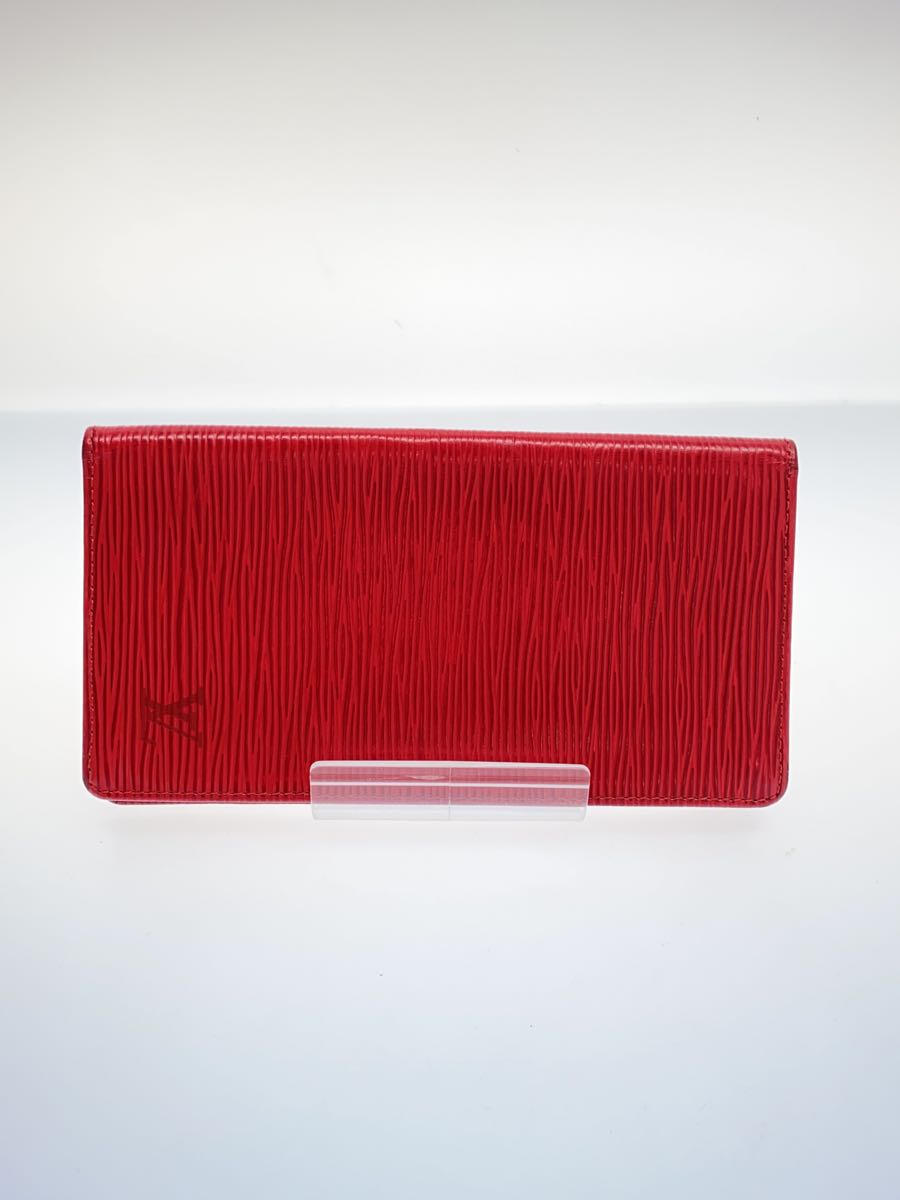 【中古】LOUIS VUITTON◆ポルト・カルト・クレディ・円_エピ_RED/レザー/M63217/擦れ汚れ/割れ有【服飾雑貨他】