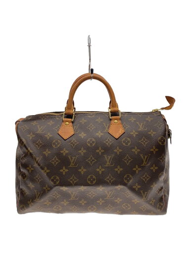 【中古】LOUIS VUITTON◆1)スピーディ35_モノグラム・キャンバス_BRW/PVC/BRW【バッグ】 【中古】LOUIS VUITTON◆1)スピーディ35_モノグラム・キャンバス_BRW/PVC/BRW【バッグ】