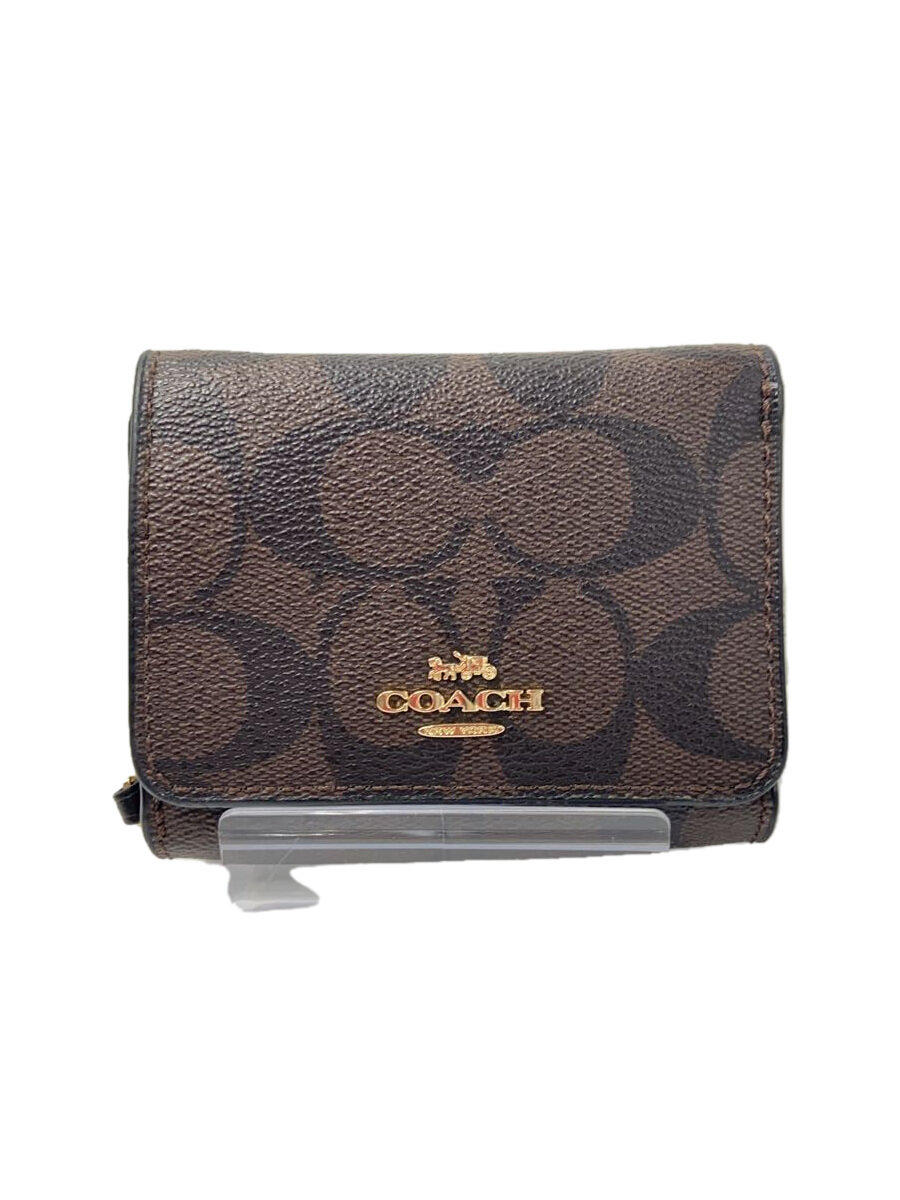 【中古】COACH◆3つ折り財布/レザー/BRW/総柄/メンズ/F41302【服飾雑貨他】