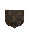 【中古】LOUIS VUITTON◆ポルト・モネ・キュヴェット_モノグラム・キャンバス_BRW/PVC/BRW/総柄/メンズ【服飾雑貨他】