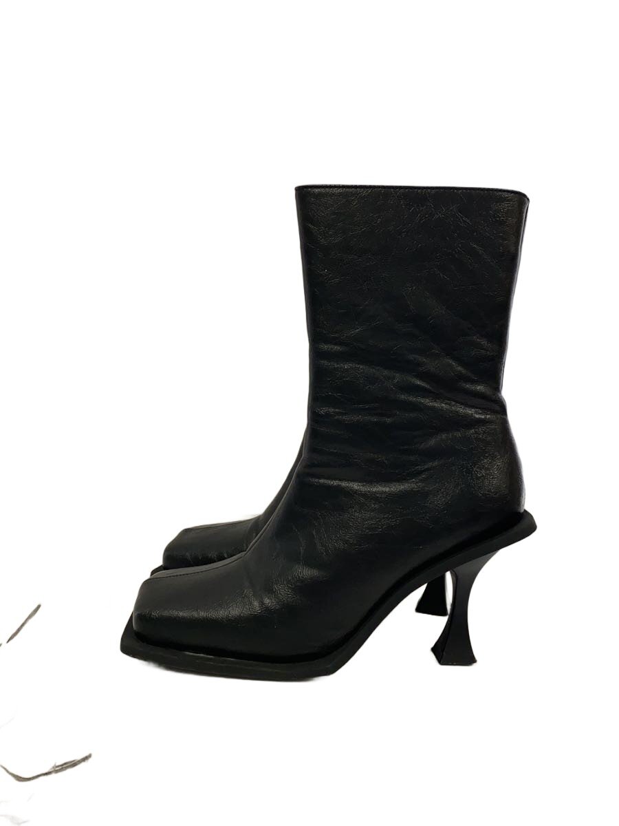 STUDIOUS◆SQUARE TOE BOOTS/ブーツ/1/BLK/レザー