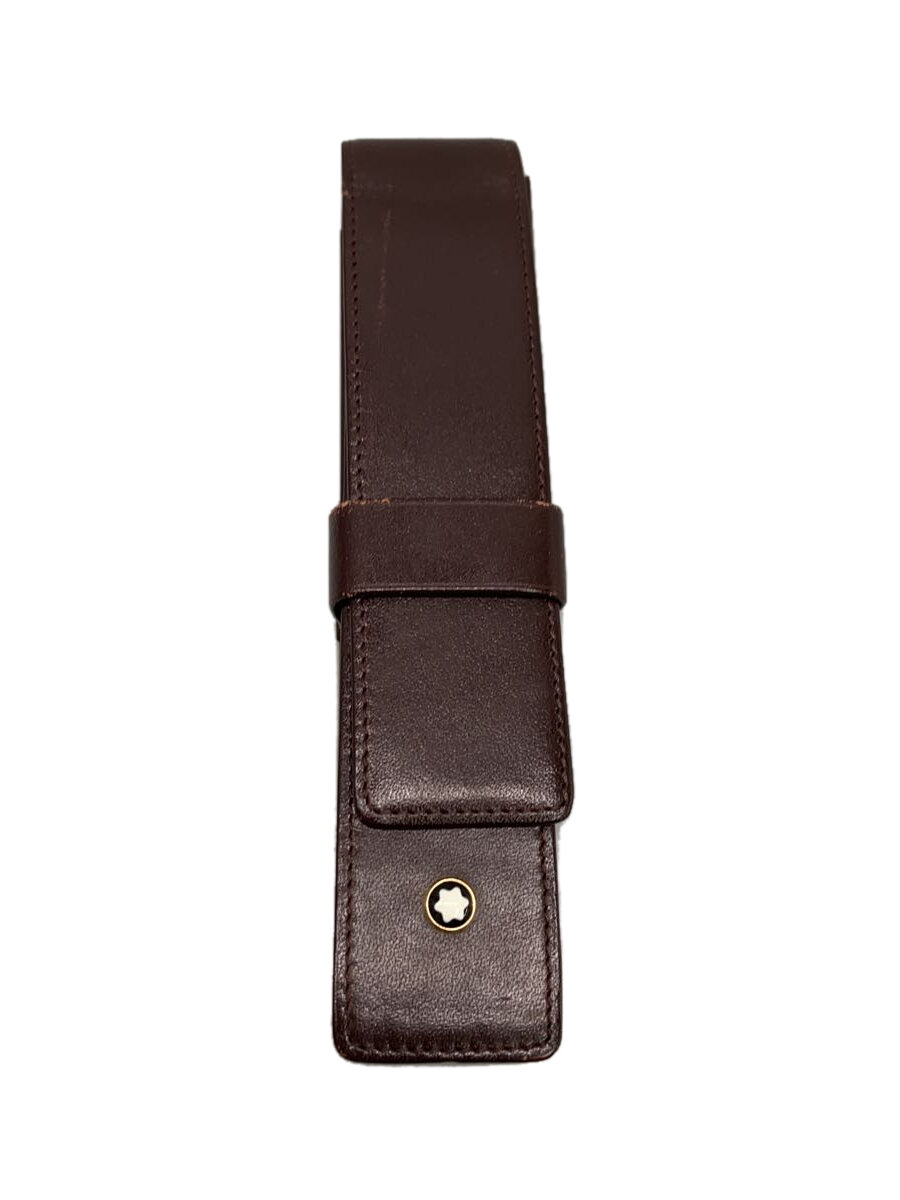 【中古】MONTBLANC◆小物/レザー/BRW/無地/メンズ【服飾雑貨他】