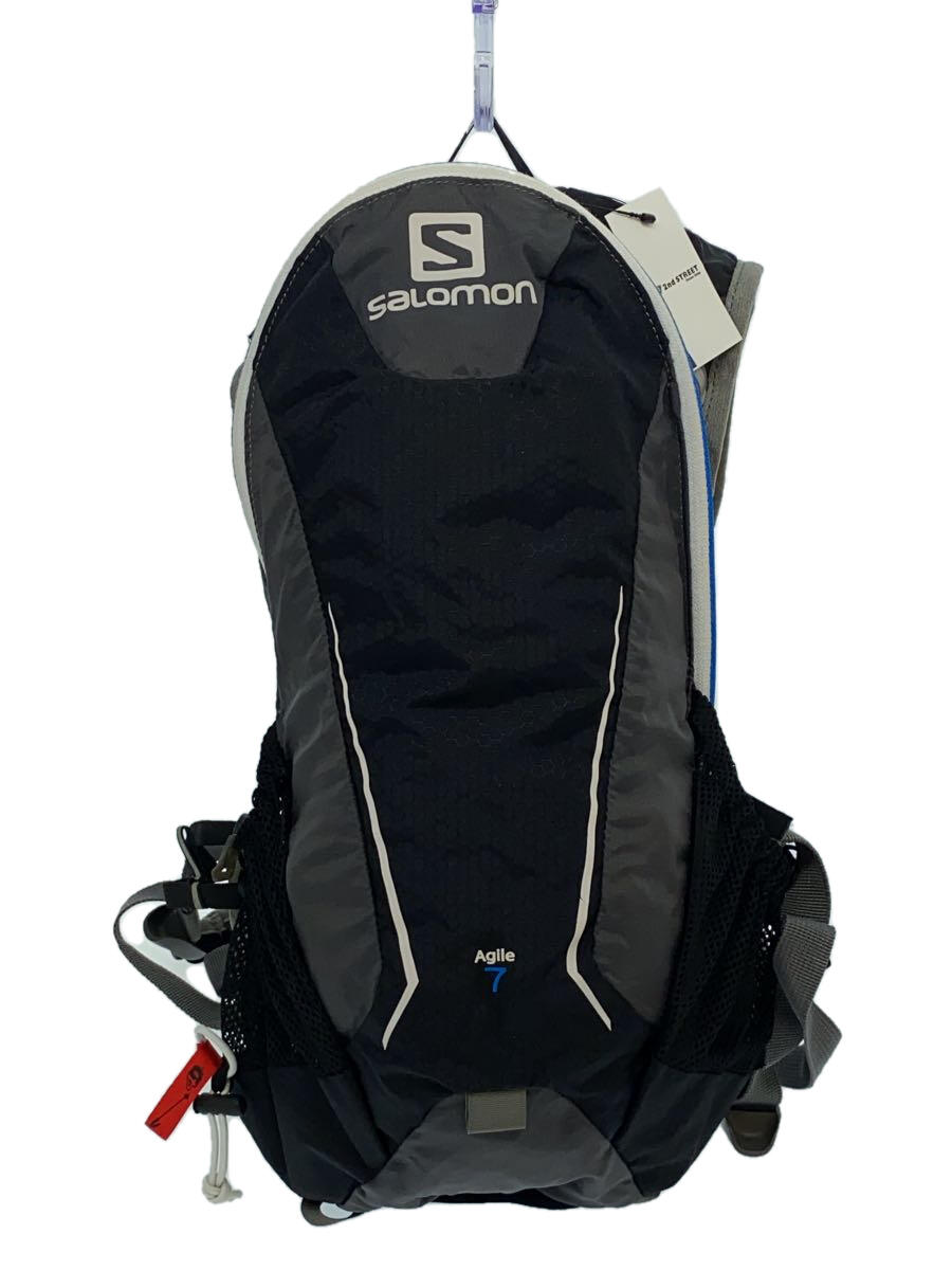 【中古】salomon◆リュック/ナイロン/BLK【バッグ】