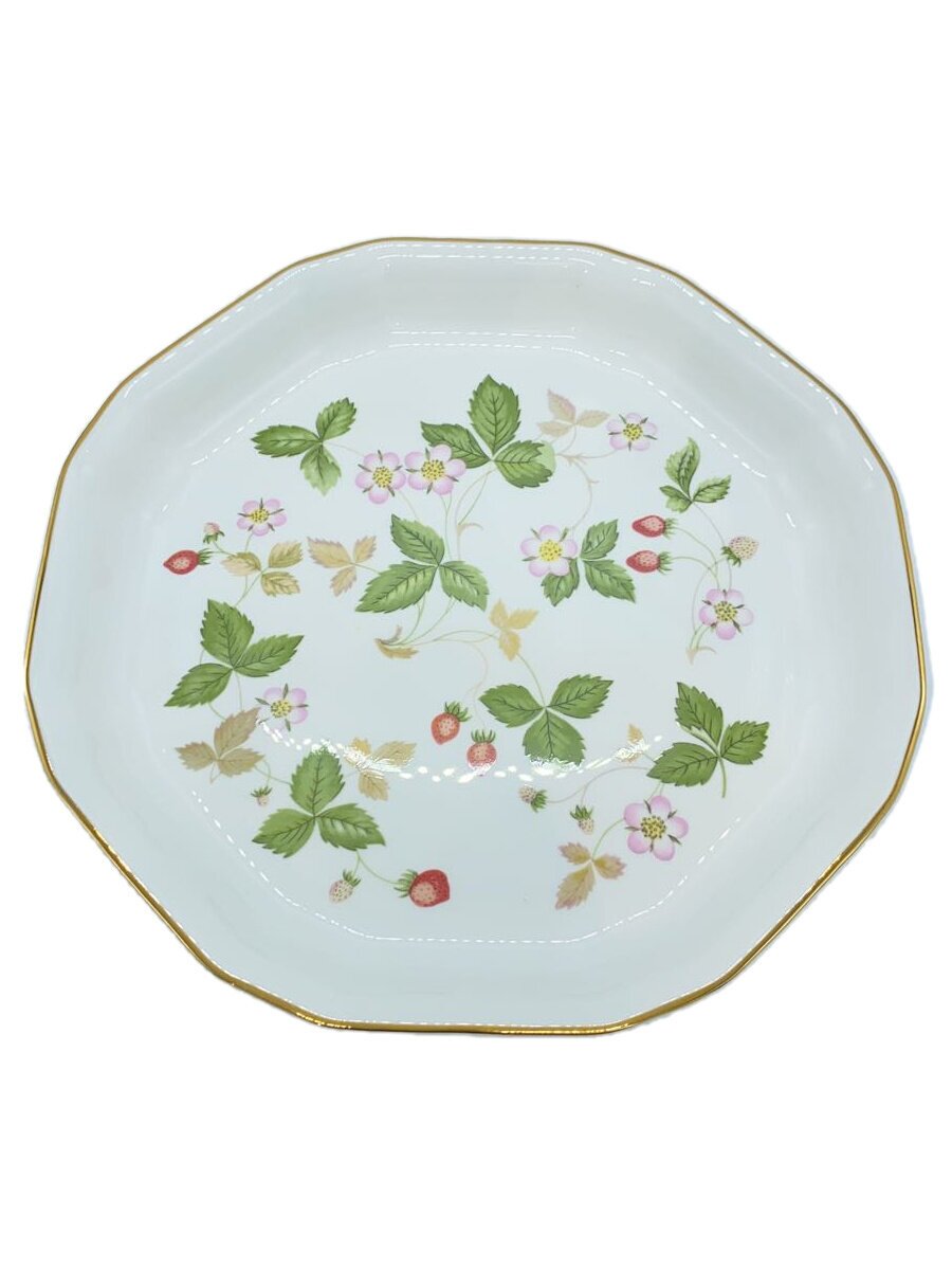 【中古】WEDGWOOD◆オクタゴナルディッシュ/ワイルドストロベリー/プレート/WHT【キッチン用品】