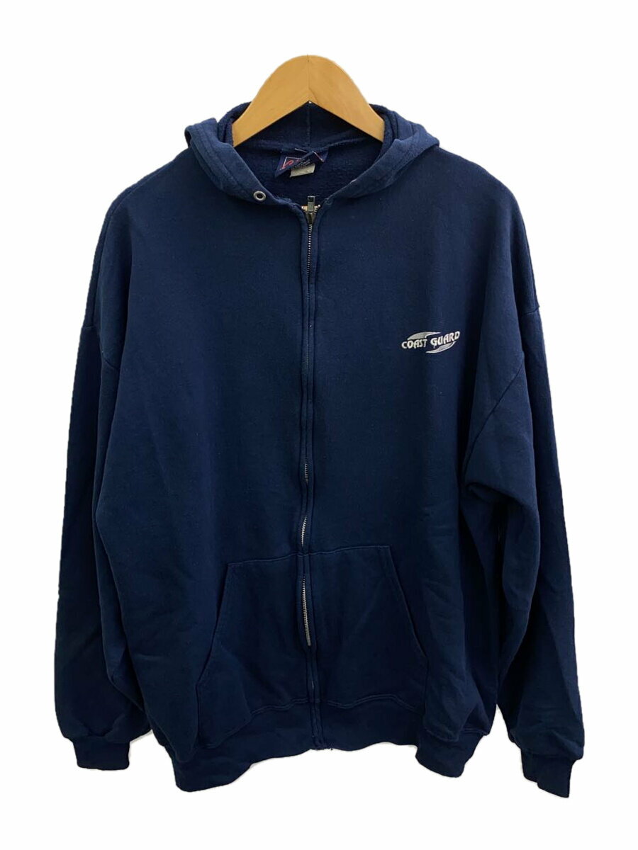 【中古】CH SPORT/COAST GUARDプリント/ジップパーカー/XL/コットン/NVY/無地【メンズウェア】