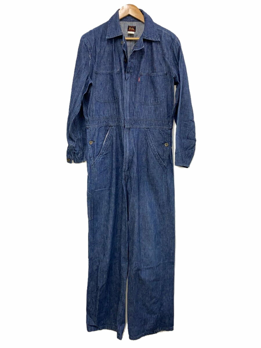 【中古】EVISU◆オールインワン/38/コットン/IDG/無地/EVIS初期タグ【メンズウェア】