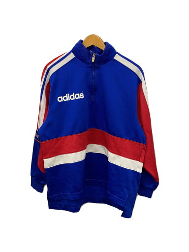 【中古】adidas◆90s/デサント製/ハーフジップジャケット/O/ポリエステル/ブルー/無地/アディダス【メンズウェア】 【中古】adidas◆90s/デサント製/ハーフジップジャケット/O/ポリエステル/ブルー/無地/アディダス【メンズウェア】