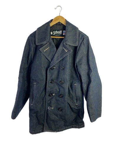 【中古】Schott◆ピーコート/38/デニム/IDG【メンズウェア】 【中古】Schott◆ピーコート/38/デニム/IDG【メンズウェア】
