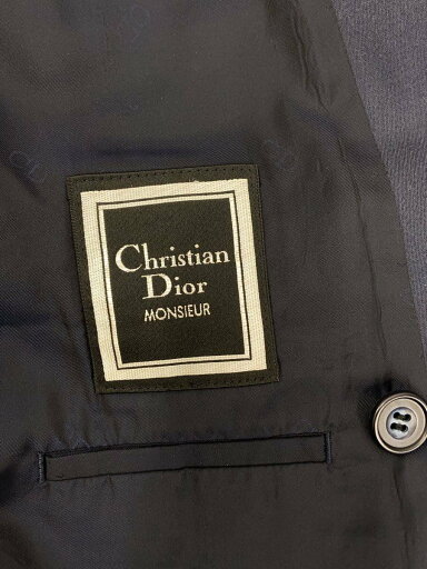 【中古】Christian Dior MONSIEUR◆テーラードジャケット/--/ウール/NVY/無地/d2112【メンズウェア】