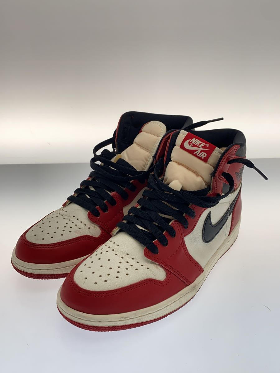 【中古】NIKE◆AIR JORDAN 1 RETRO HIGH OG_エアジョーダン 1 レトロ ハイ OG/27.5cm/RED【シューズ】