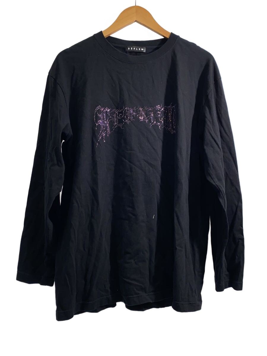 【中古】REFLEM◆長袖Tシャツ/--/コットン/BLK【レディースウェア】