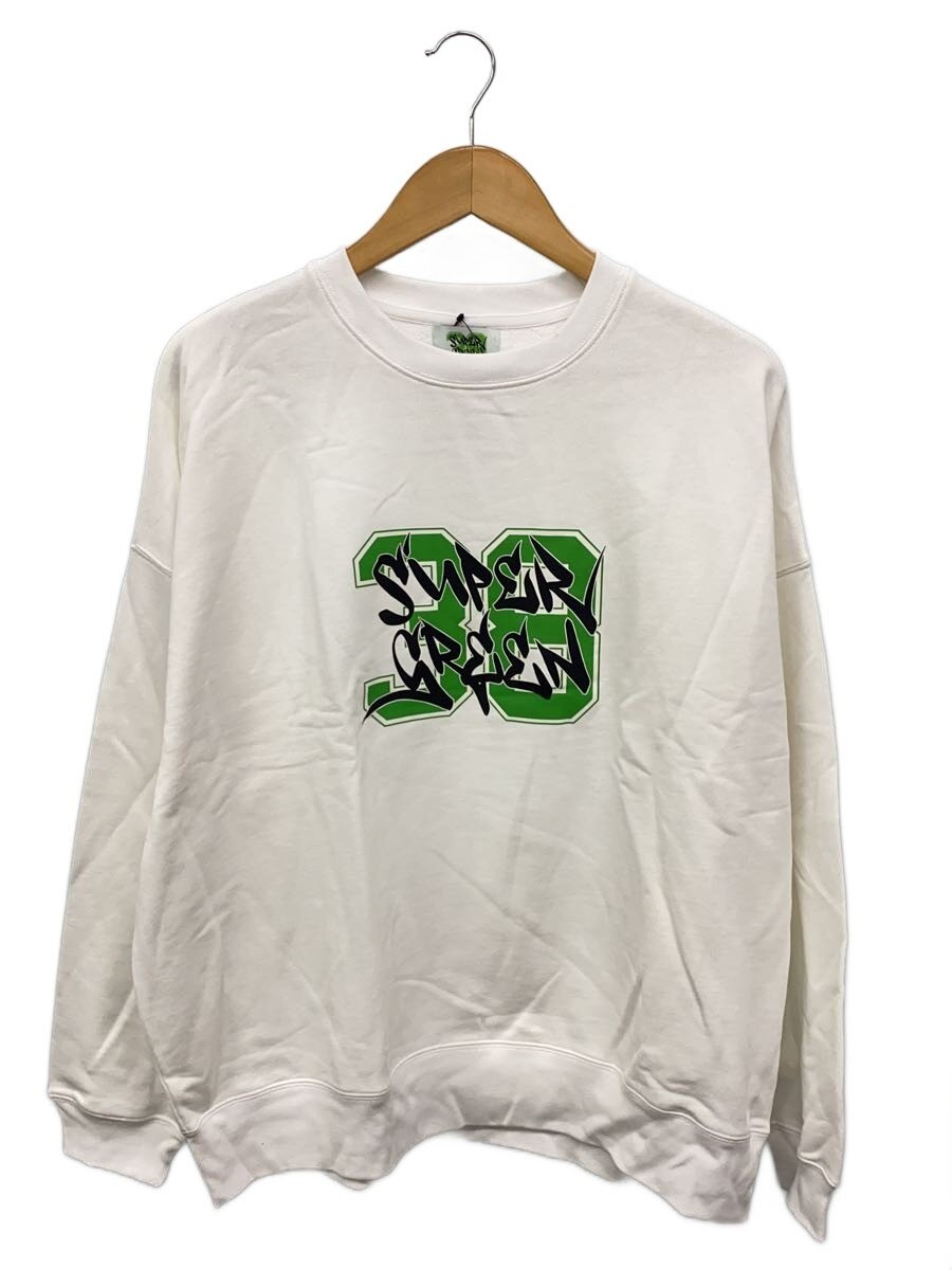 SUPERGREEN/スウェット/M/コットン/WHT/プリント