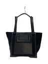 【中古】GOODGOOS◆トートバッグ/ポリエステル×レザー/ブラック/無地【バッグ】(4)