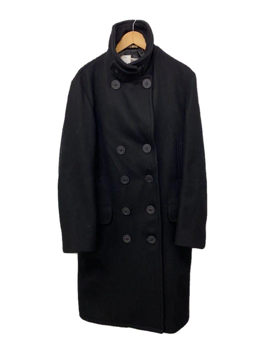 【中古】Schott◆LONG MELTON PEACOAT/ピーコート/L/ウール/BLK/7331【メンズウェア】