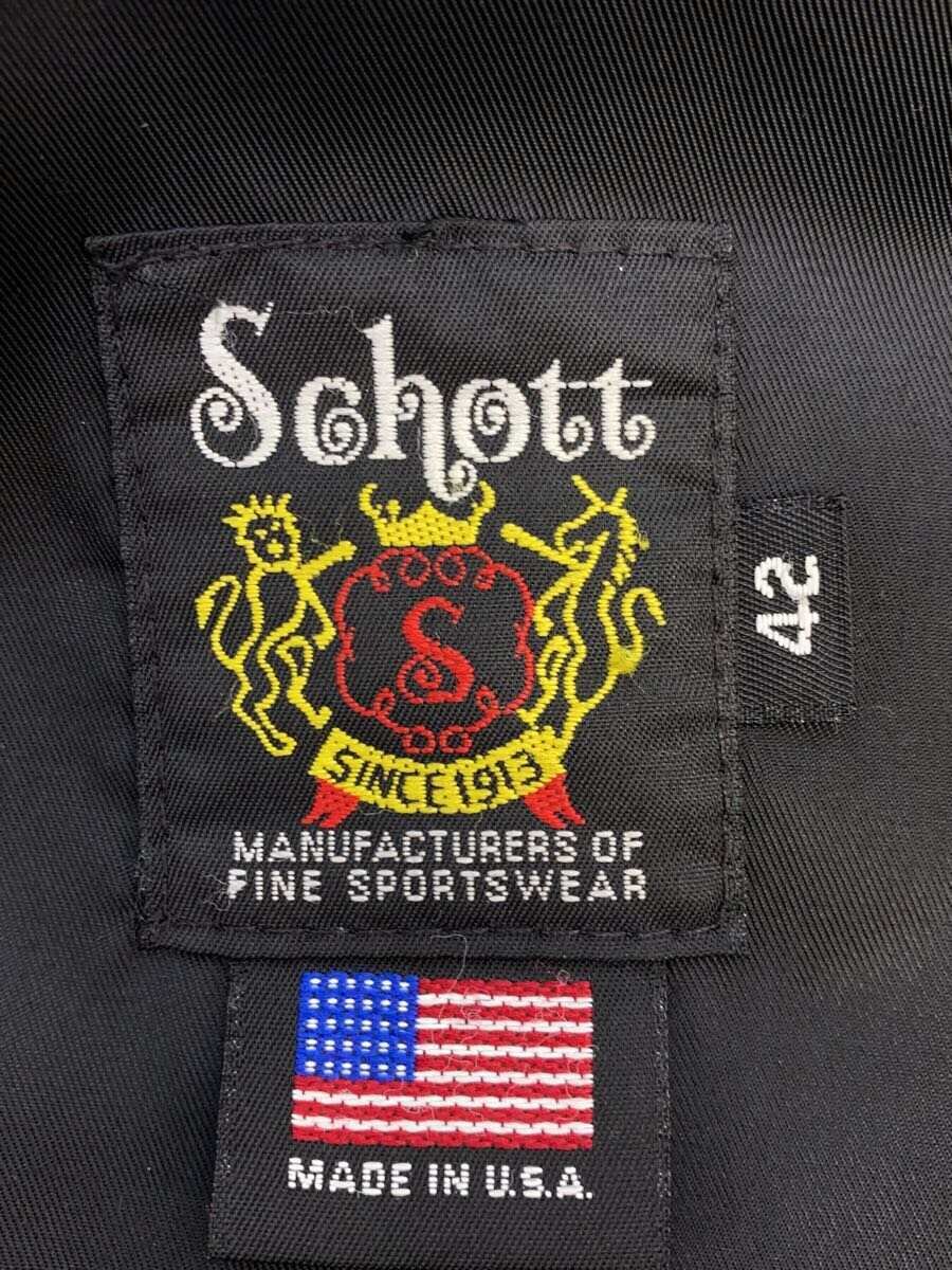 【中古】Schott◆シングルライダースジャケット/42/牛革/ブラック/無地/7316/Schott/ショット//【メンズウェア】