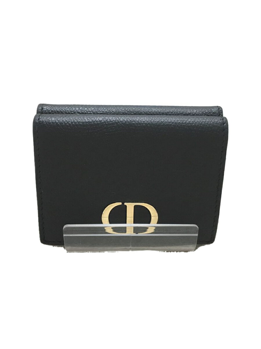 【中古】Christian Dior◆3つ折り財布/レザー/BLK/無地/レディース/S2084UTZQ_M928【服飾雑貨他】