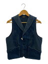 【中古】THE STEVENSON OVERALL◆リバーシブルベスト/40/デニム/ワーク/IDG/OL2/アタリ、褪せ有【メンズウェア】