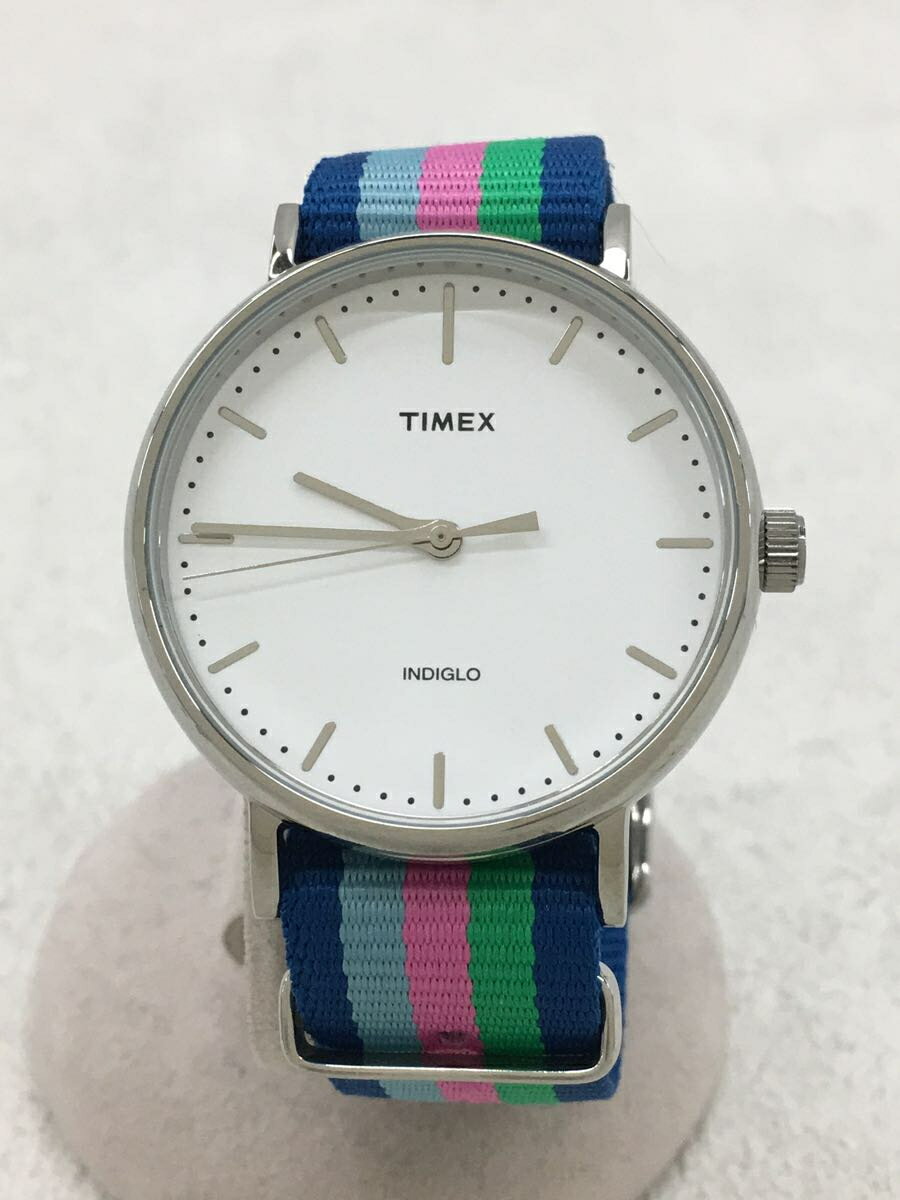 【中古】TIMEX◆腕時計/アナログ/WHT/