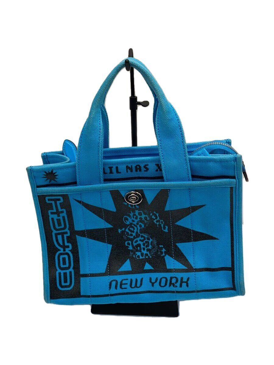 【中古】COACH◆LIL NAS X DROP BY COACH/トートバッグ/--/BLU【バッグ】(4.0)
