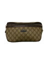 【中古】GUCCI◆ウエストバッグ_GGプラス/PVC/BRW【バッグ】