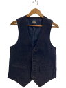【中古】UNIQLO◆ジレベスト/M/スウェード/NVY/無地【メンズウェア】