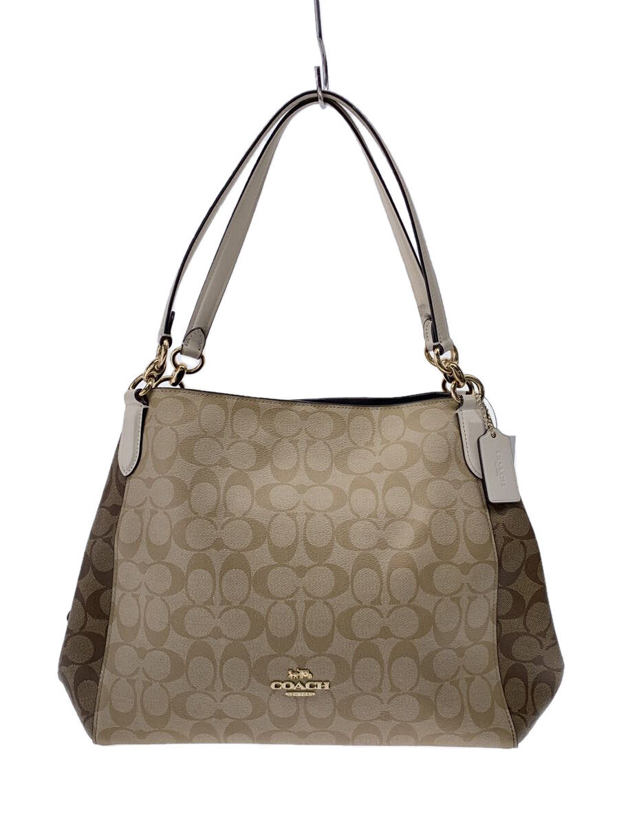 【中古】COACH◆ハンドバッグ/PVC/BEG/総柄/2313【バッグ】