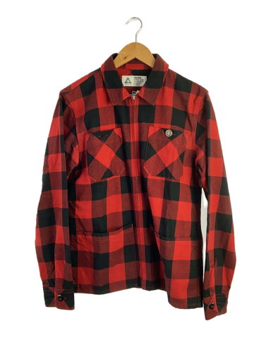 【中古】CHALLENGER◆ジャケット/M/コットン/RED/チェック/CLG-SH 016-013【メンズウェア】 【中古】CHALLENGER◆ジャケット/M/コットン/RED/チェック/CLG-SH 016-013【メンズウェア】