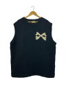 【中古】MCMACHAN WOOLEN◆BONES/ネパール製/ニットベスト(厚手)/プルオーバー/ウール/BLK【メンズウェア】