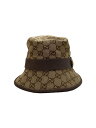 【中古】GUCCI◆フェドラハット/GGキャンバス/ハット/S/キャンバス/BRW/総柄/メンズ/576587//【服飾雑貨他】