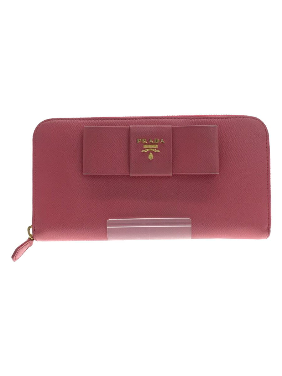 【中古】PRADA◆長財布/--/PNK/レディース/角スレ有【服飾雑貨他】