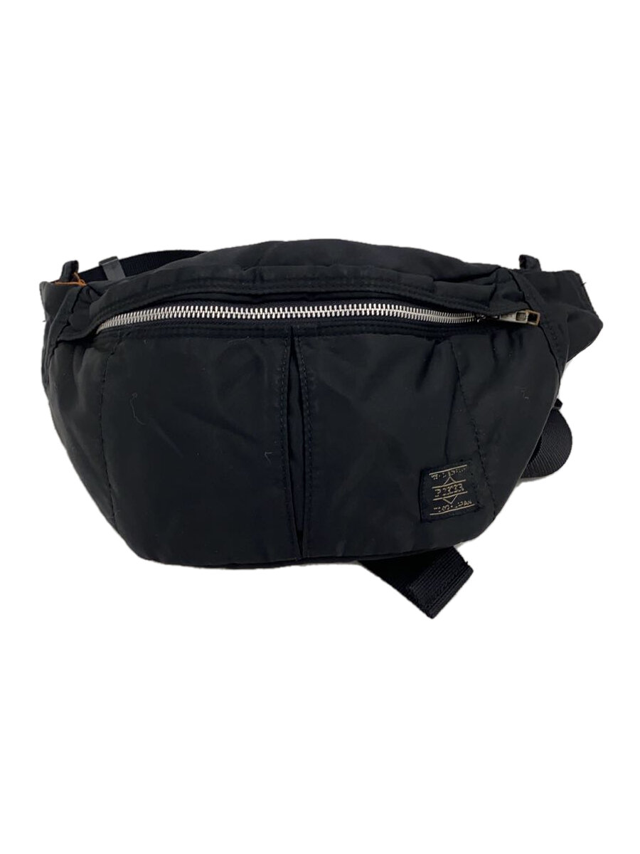 【中古】PORTER◆ウエストバッグ/ナイロン/BLK/無地【バッグ】