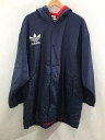 【中古】adidas◆90s/デザント製/ベンチコート/L/ポリエステル/NVY/無地/ADS-8513【メンズウェア】