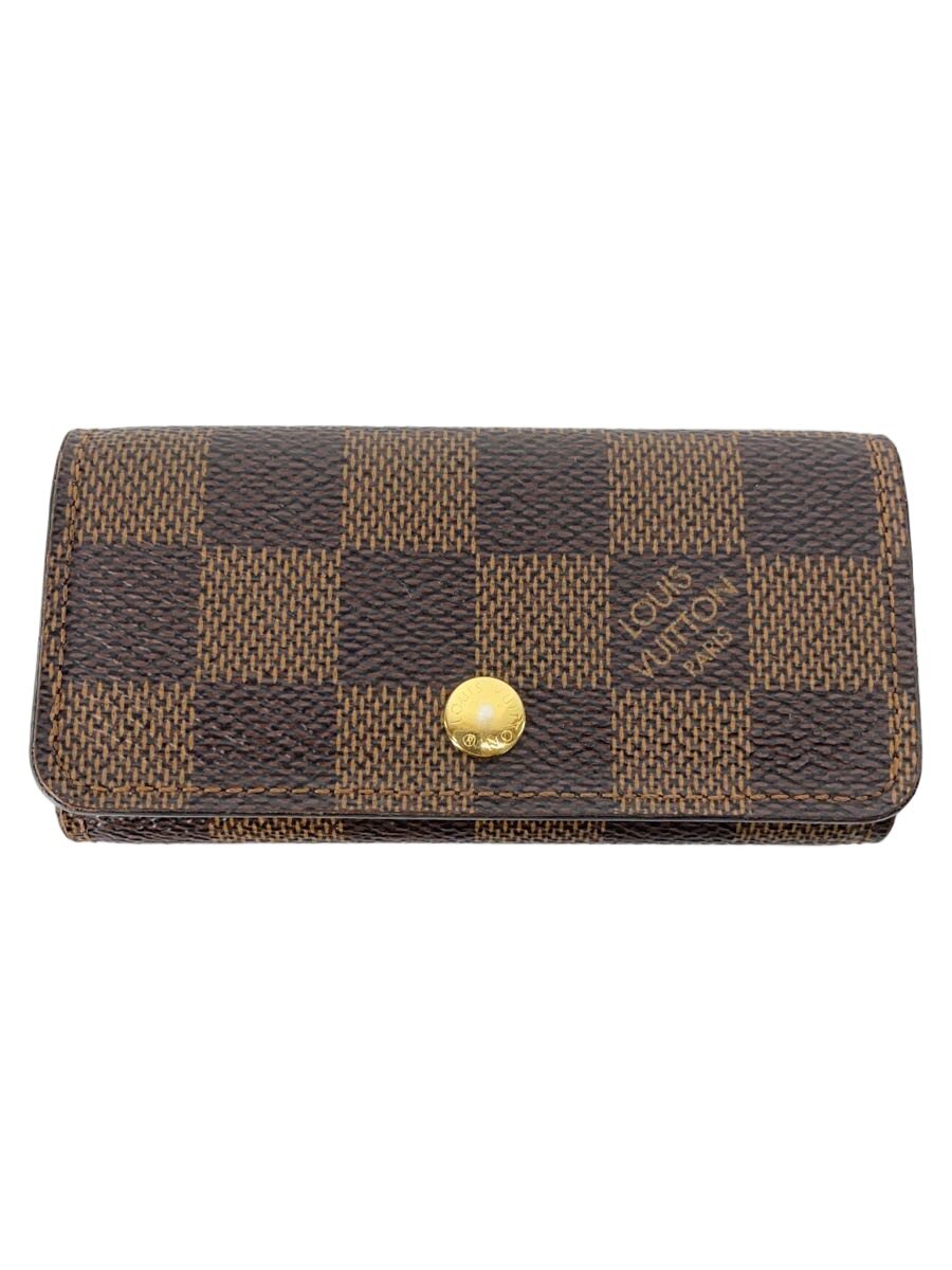 【中古】LOUIS VUITTON◆ミュルティクレ4_ダミエ・エベヌ/PVC/BRW/メンズ【服飾雑貨他】