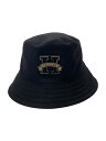 【中古】HERMES◆バケットハット/--/コットン/BLK/無地/レディース【服飾雑貨他】