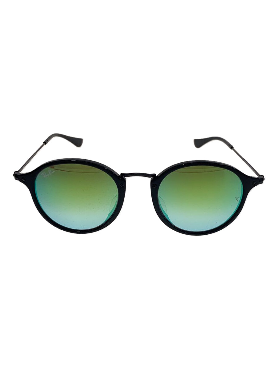 【中古】Ray-Ban◆ROUND FLEK/サングラス/BLK/GRN/メンズ/RB2447-F//【服飾雑貨他】
