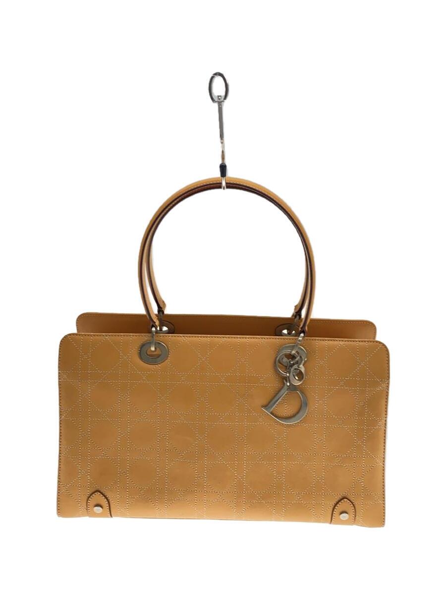 CHRISTIAN DIOR - 【中古】Christian Dior◆レディ ディオール カナージュ トート/トートバッグ/レザー/ベージュ/無地/11-MA-0044//【バッグ】