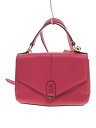 【中古】FURLA◆Dafne Top Handle/ショルダーバッグ/レザー/ピンク【バッグ】