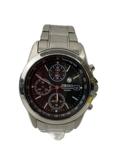 【中古】SEIKO◆腕時計/アナログ/--/BLK/SLV/7T92-0CW0【服飾雑貨他】 【中古】SEIKO◆腕時計/アナログ/--/BLK/SLV/7T92-0CW0【服飾雑貨他】