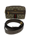 【中古】GUCCI◆ウエストバッグ_GGスプリーム/PVC/BEG【バッグ】